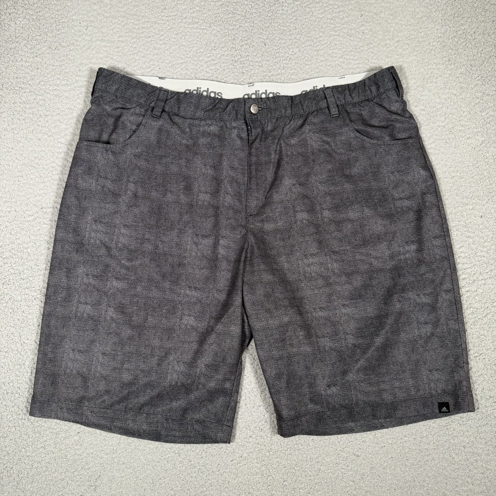 Adidas Shorts Mens 42 Black Performance Golf Grip Waist Casual Preppy Stretch
